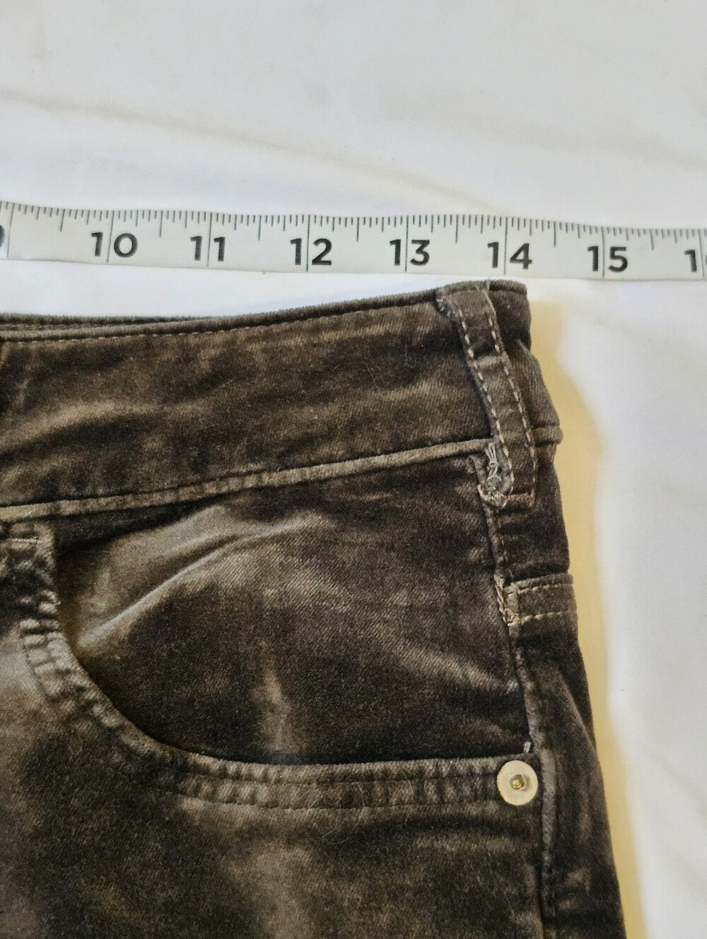 Pilcro Anthropologie Olive Gray Velvet Bootcut Pants Size 27 - Picture 10 of 16